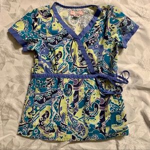 Koi Scrub Top by Kathy Peterson [S]